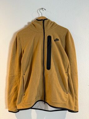 Nike Men’s Fleece Hooded Jacket - Mustard with Black Trim